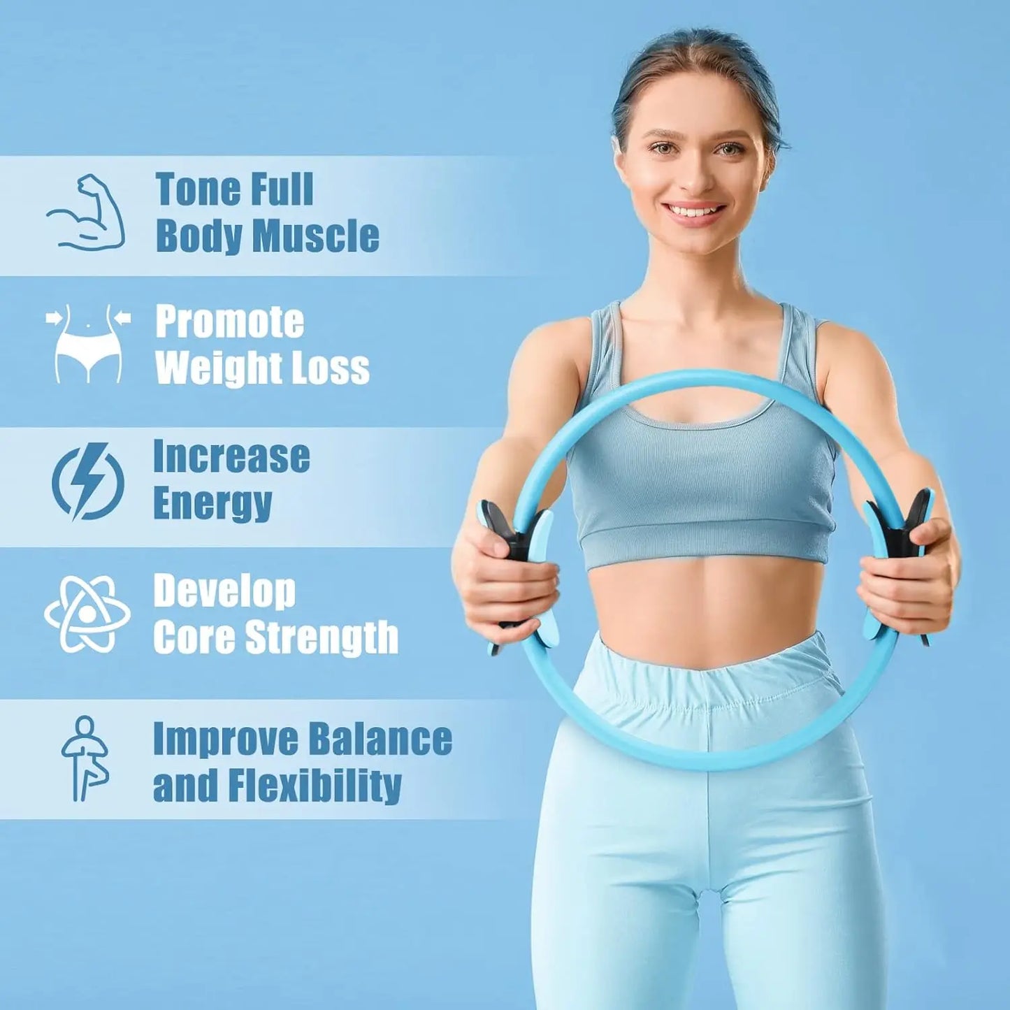 Yoga Pilates Ring for Pelvic Floor Muscle Training - Open Back Magic Ring Fitness Accessory